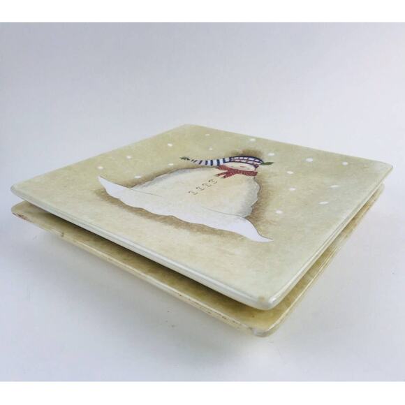 Oneida “SNOWMATES" Square Dessert/Salad Plates 8” Debbie Taylor, Ivory Set 2 - Picture 6 of 9